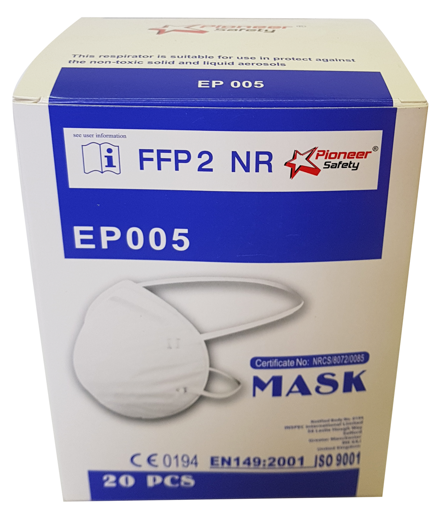 Pioneer safety dust mask FFP2
